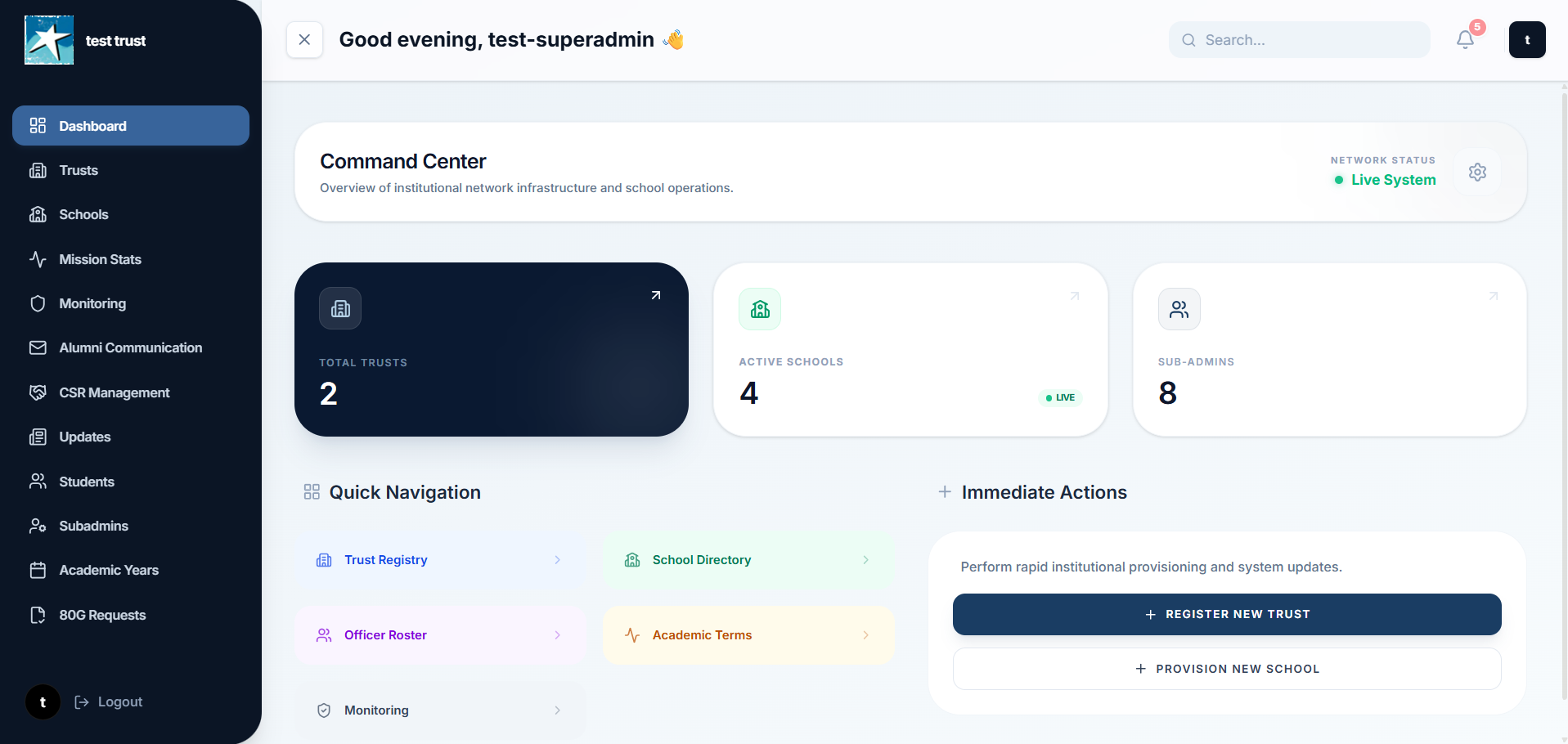 Super Admin Command Center